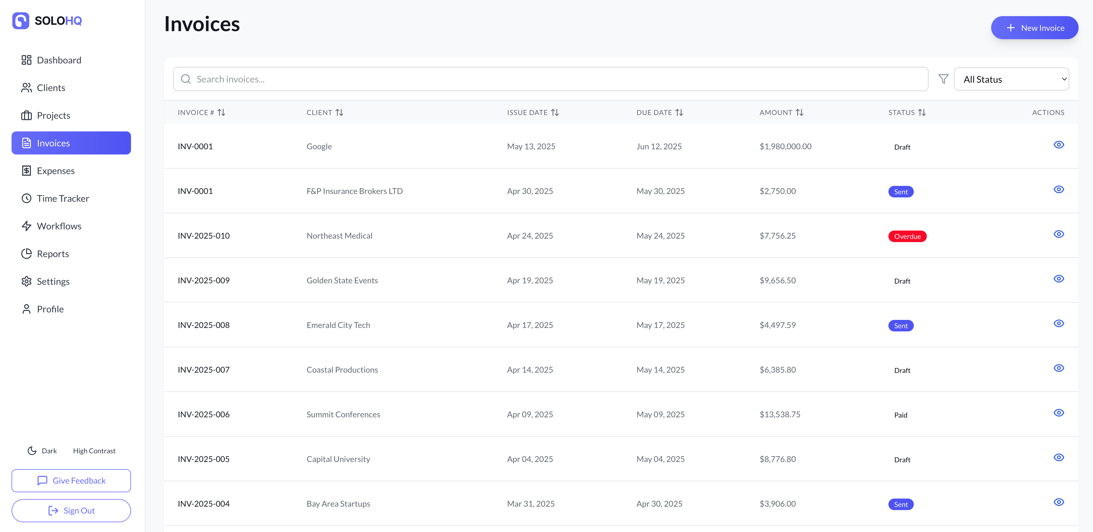 SoloHQ Invoice Builder